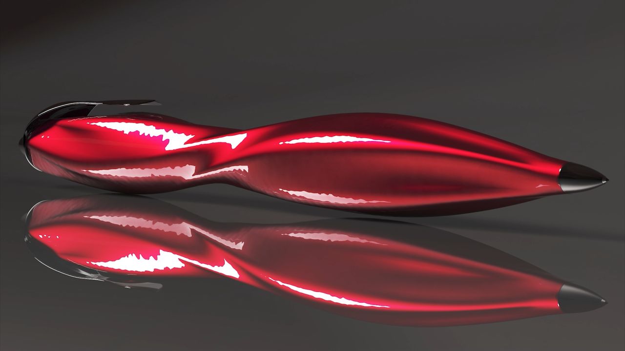 Sabretta Pen — primary studio render in Keyshot, full pen from above