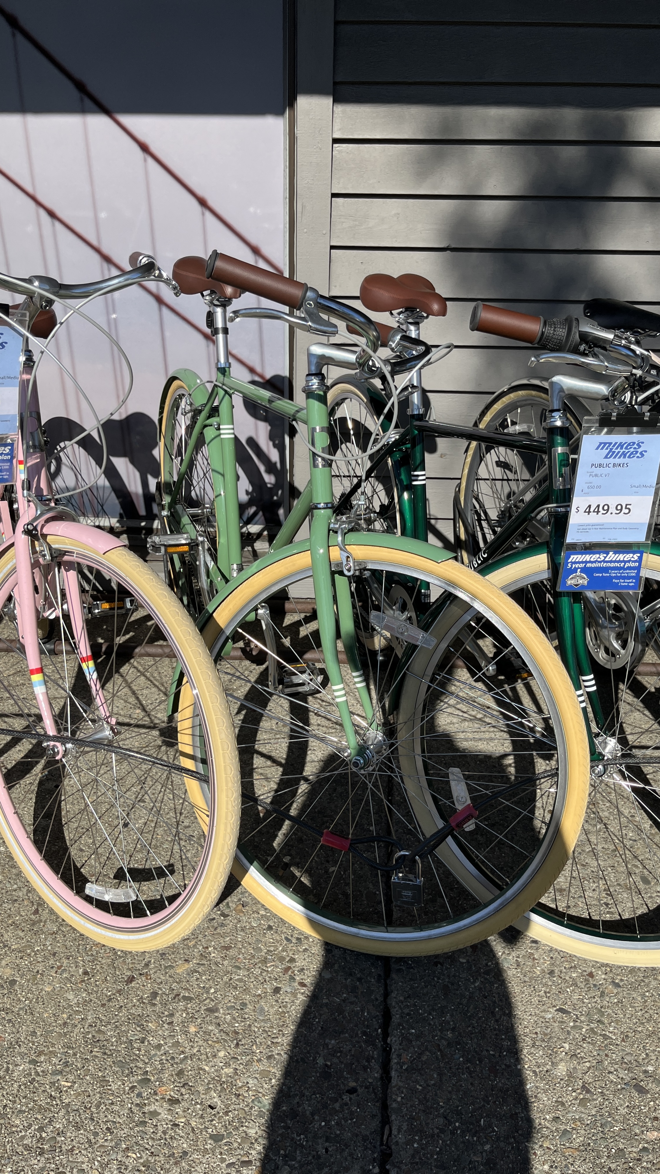 Bike shop floor — rows of bicycles on display